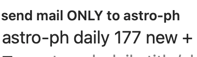 Part of an email detailing that there are 177 new arxiv papers to read in the daily mail.